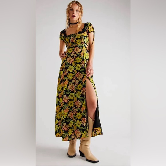 Free people Pippa Floral lace Midi  Dress M - Picture 3 of 14